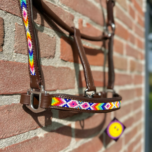 FMH - Havana lederen halster met kraaltjes ‘Beaded Boujee Fiesta’