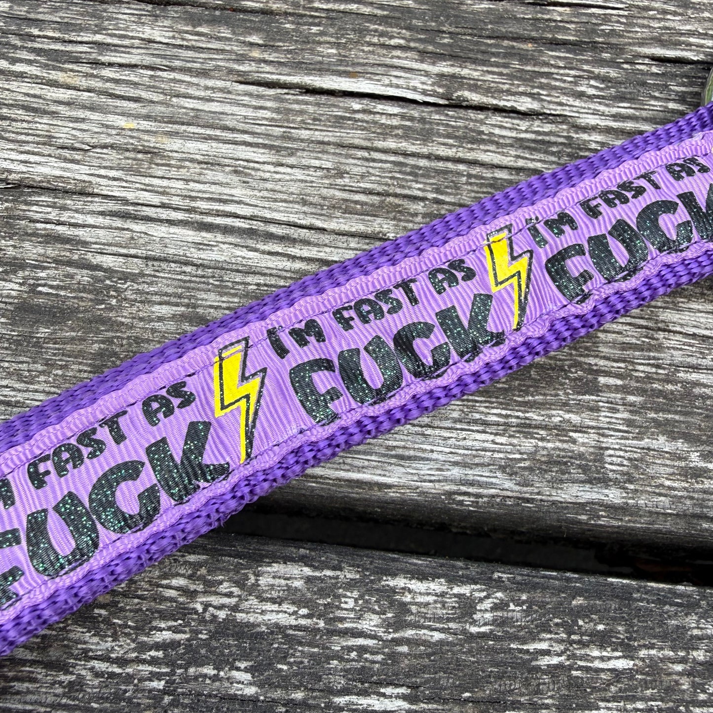 FMH - Nylon paars halster ‘Fast as F*CK’