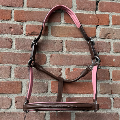 FMH - Havana lederen halster met gekleurde underlayment ‘Blush Colour Pop’