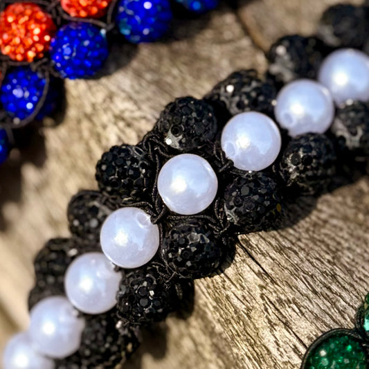 Wishbands by Jolien - Knotband "Classic" zwart/parel