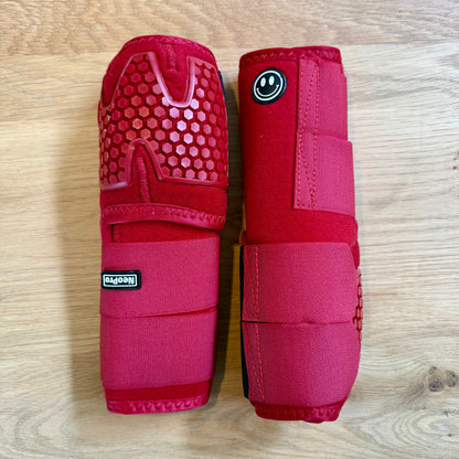 TOO GOOD TO GO - FMH - NeoPro the Solids - Neoprene beenbeschermers boots voor paarden Rood met zwarte elastiek