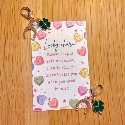 FMH - Lucky Charm Kopfstückanhänger Double Luck Kleeblatt und Hufeisen