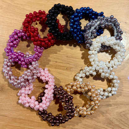 FMH - Elastico per capelli con perle, vari colori