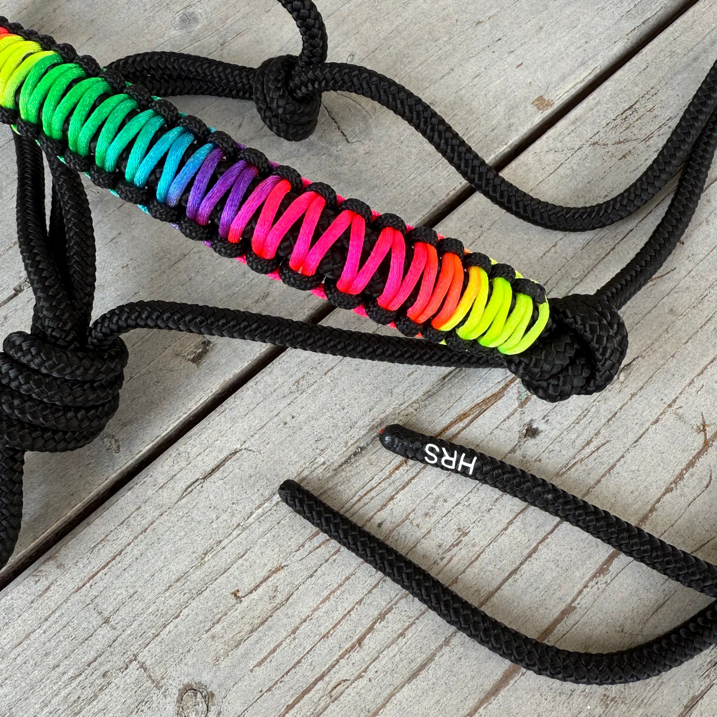 Horse Rope Shop - Rope halter rainbow 'Black Rainbow'