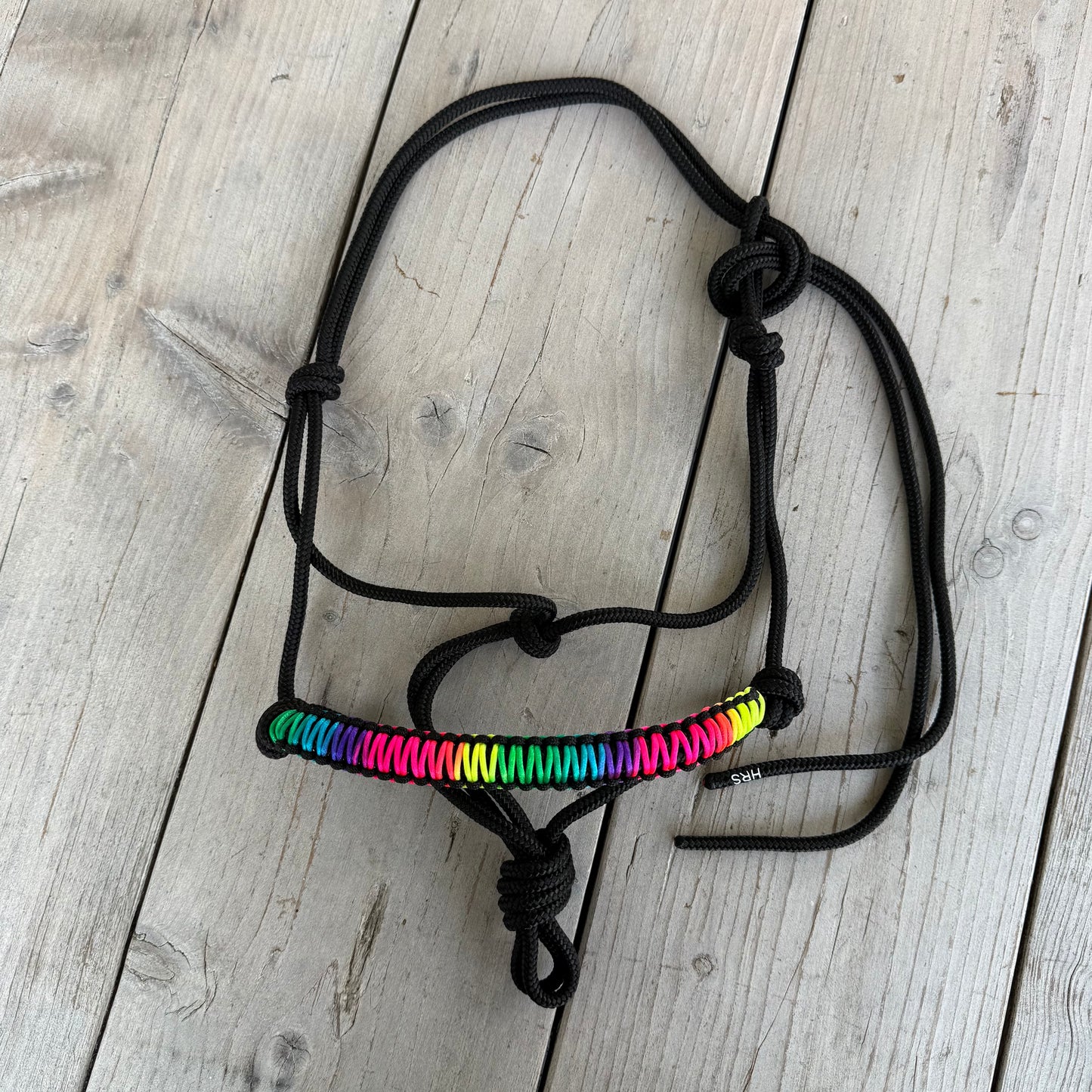 Horse Rope Shop - Rope halter rainbow 'Black Rainbow'