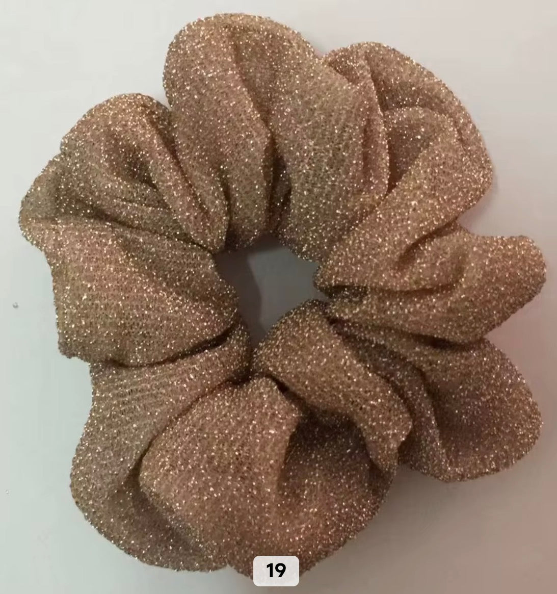FMH - Scrunchie met subtiele glitter voor dressuurknot (div. kleuren)