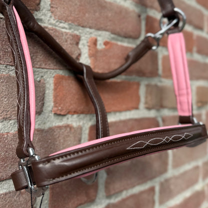 FMH - Havana lederen halster met gekleurde underlayment ‘Blush Colour Pop’