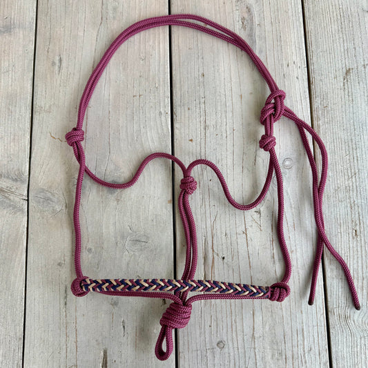 Horse Rope Shop - Touwhalster Luna ‘Noble Rouge’ bordeaux/blauw