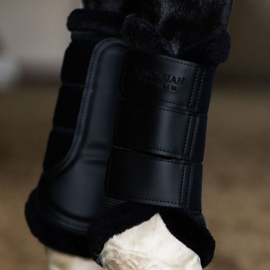 Equestrian Stockholm - Core Collection - Black Edition Fur Mesh Brushing Boots beenbeschermers