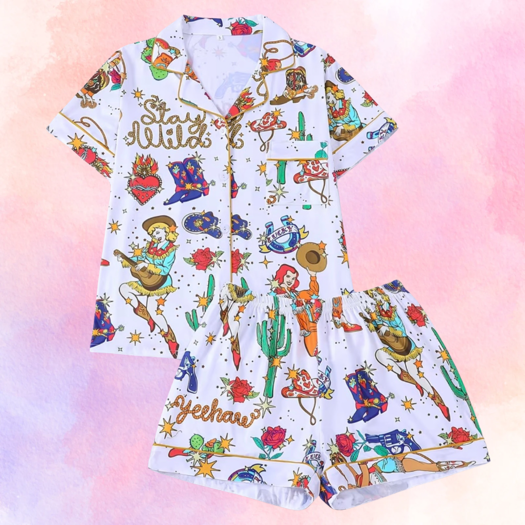 FMH - Dames zomerse pyjama set/ loungepak Stay Wild