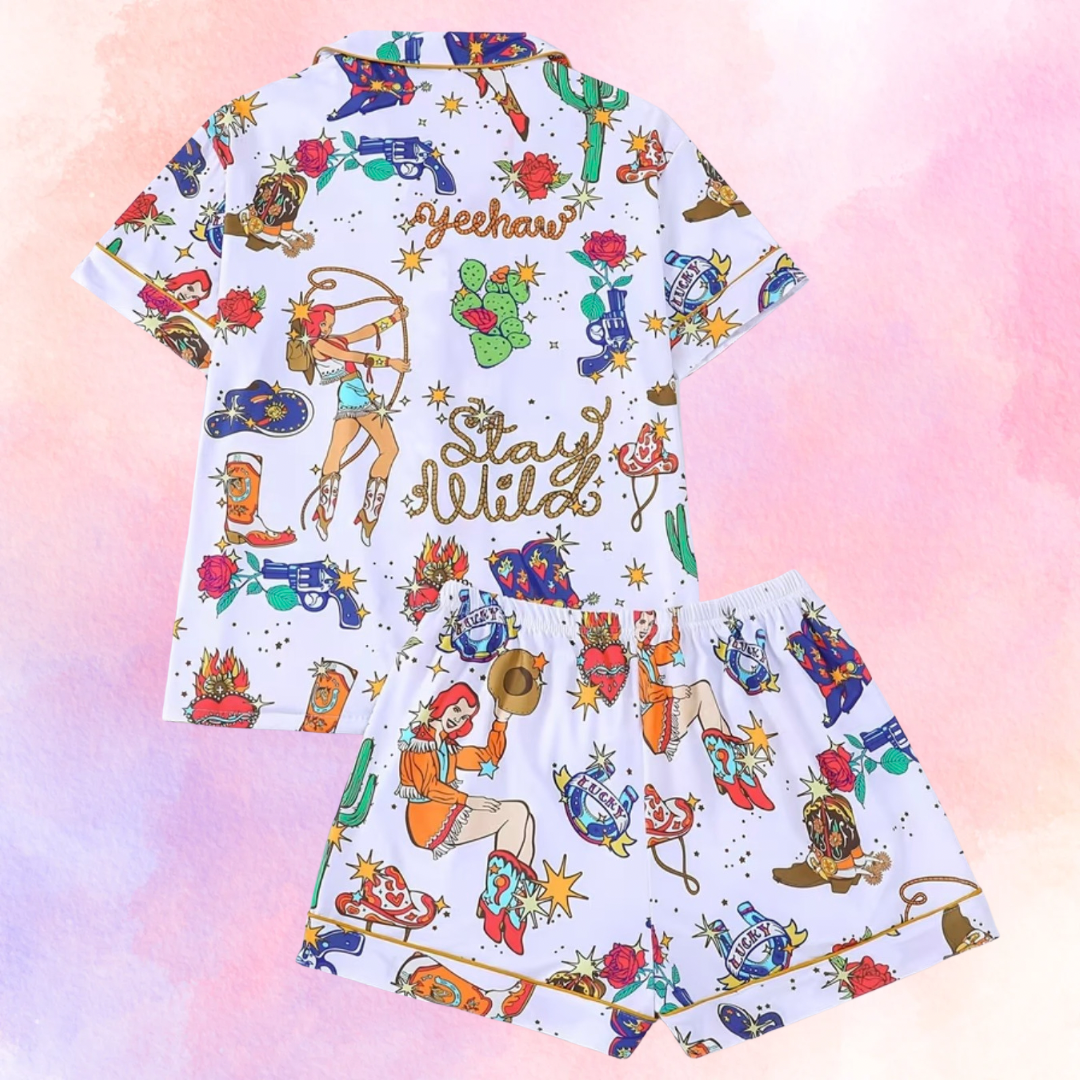 FMH - Dames zomerse pyjama set/ loungepak Stay Wild