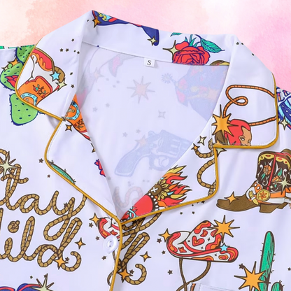FMH - Dames zomerse pyjama set/ loungepak Stay Wild