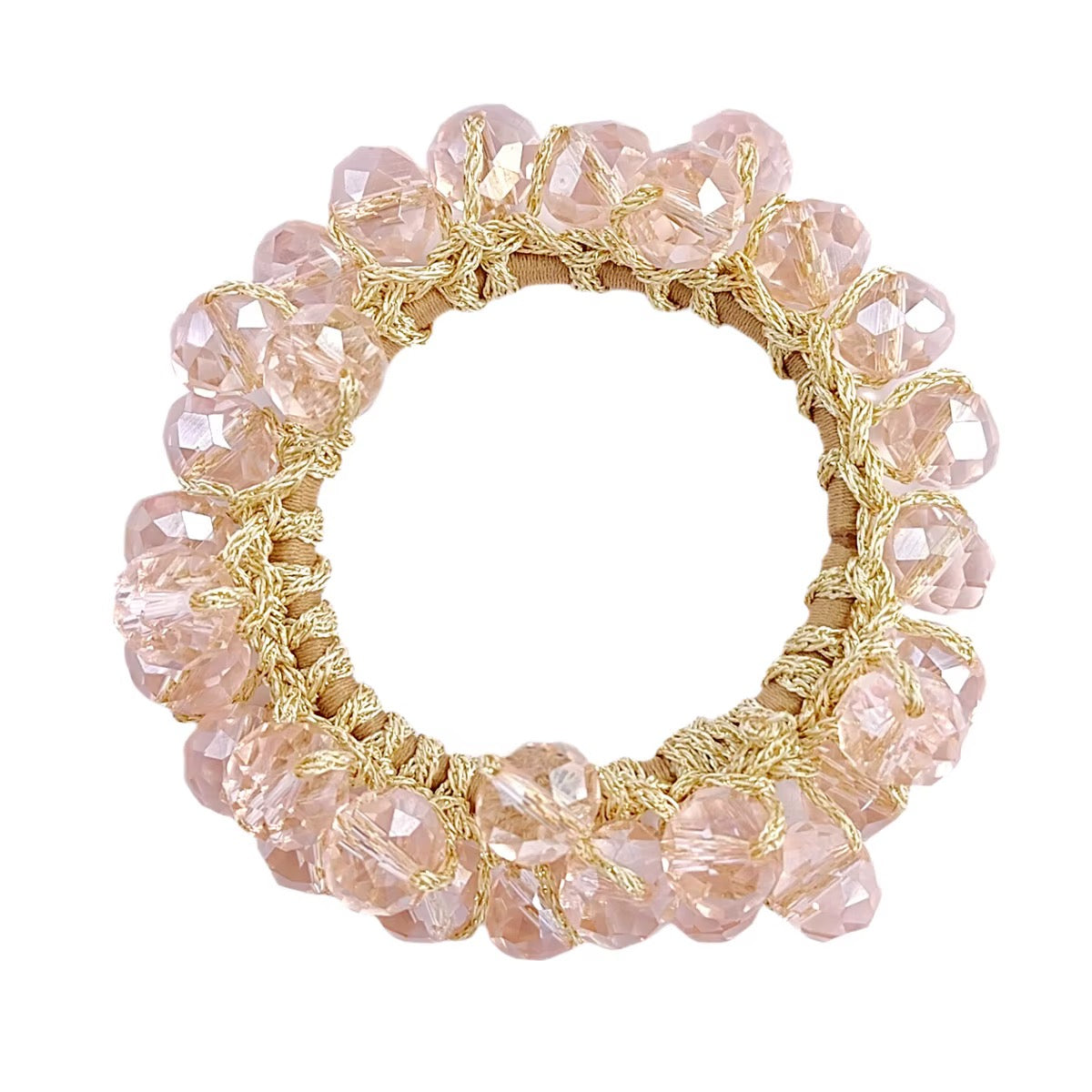 FMH - Crystal Beads Elastiek dressuurknot (div. kleuren)