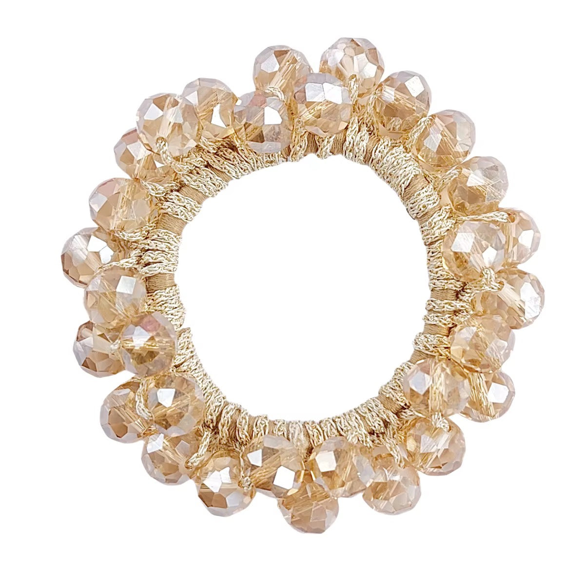 FMH - Crystal Beads Elastiek dressuurknot (div. kleuren)