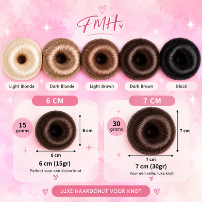FMH - Haardonut met nephaar voor dressuurknot (div. kleuren en maten)