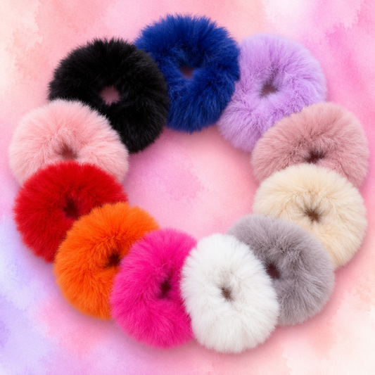FMH - Luxury Fluffy Hair Tie/Bun Band Various Colors