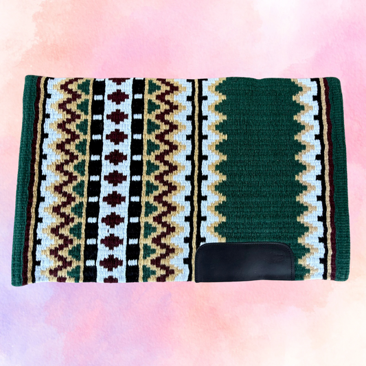 SB040 - Western oversized showblanket A - Groen, crème, bordeaux