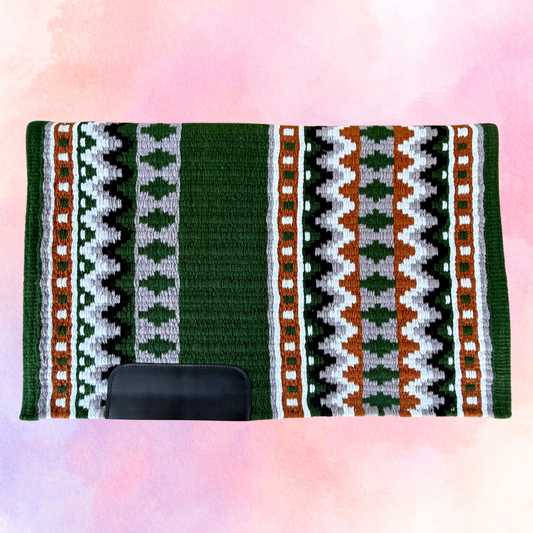 SB043 - Western oversized showblanket A - Groen, grijs, terracotta