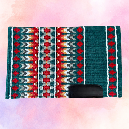SB044 - Western Oversized Show Blanket A - Sea Blue, Red, Orange