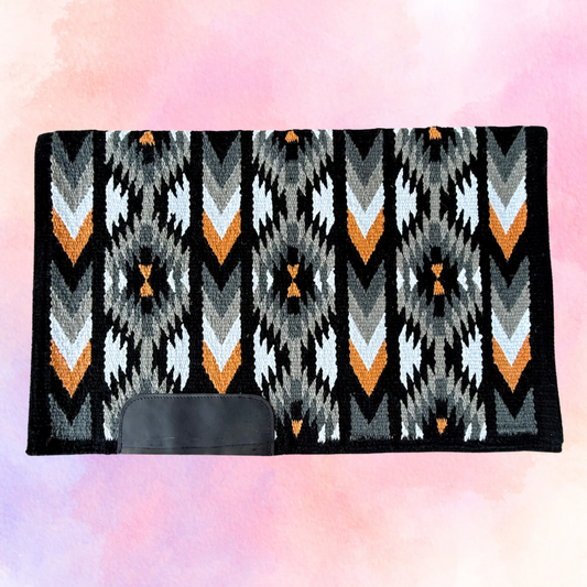 SB050 - Western oversized showblanket A - Zwart, grijs, camel