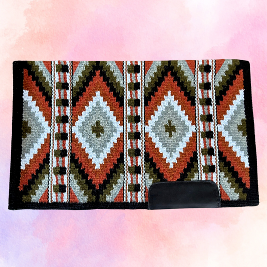 SB053 - Western oversized showblanket A - Terracotta, olijf, grijs