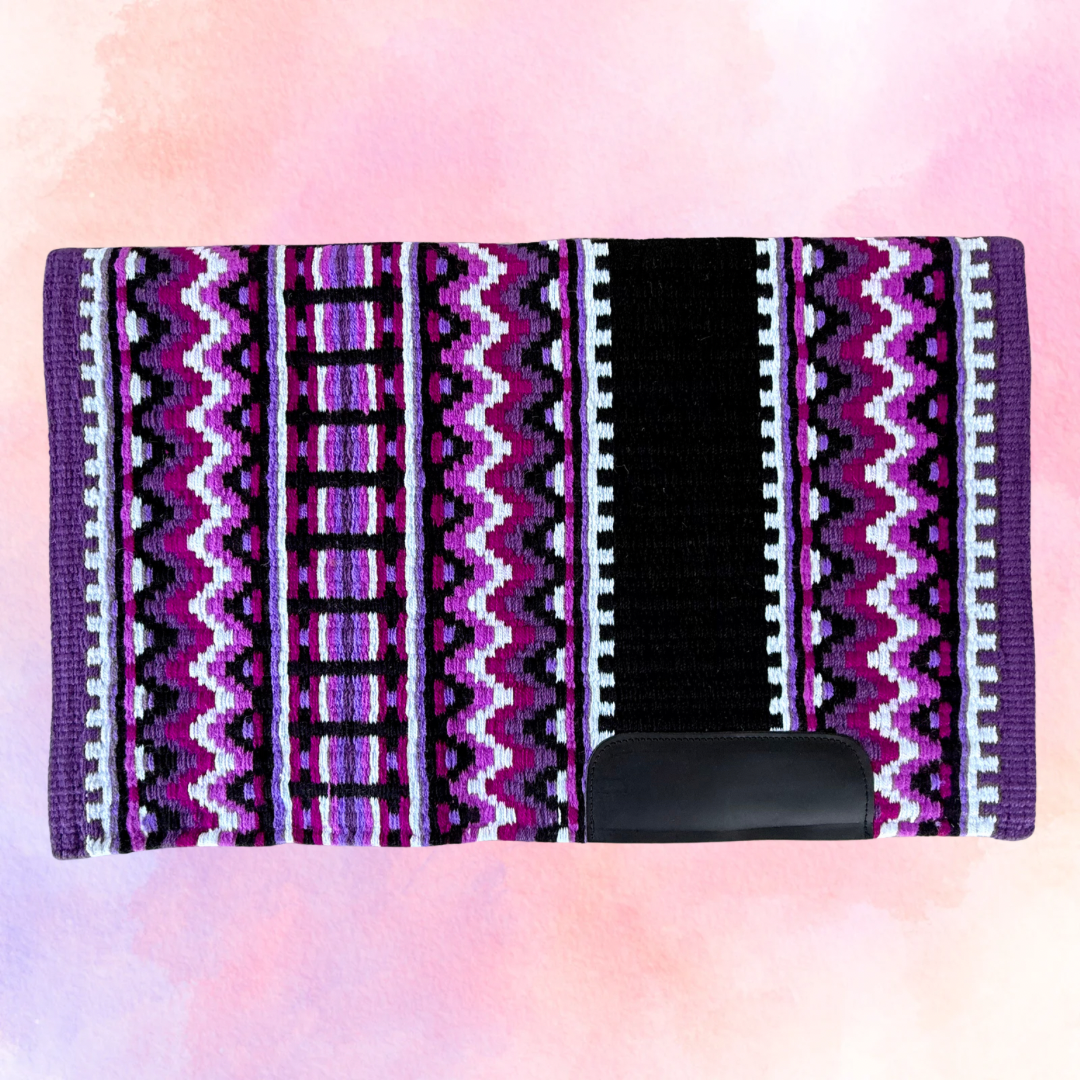 SB055 - Western oversized showblanket A - Zwart, paars, lila