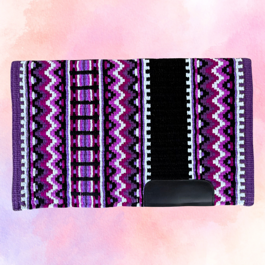 SB055 - Western oversized showblanket A - Zwart, paars, lila