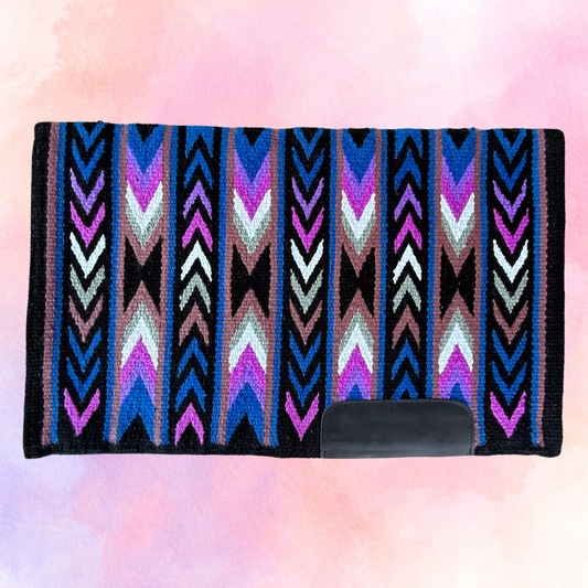 SB062 - Western oversized showblanket A - Zwart, blauw, paars