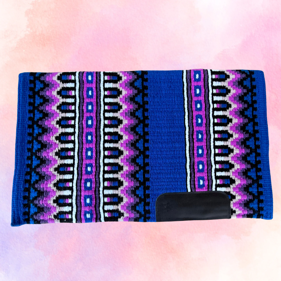 SB064 - Western oversized showblanket A - Blauw, paars