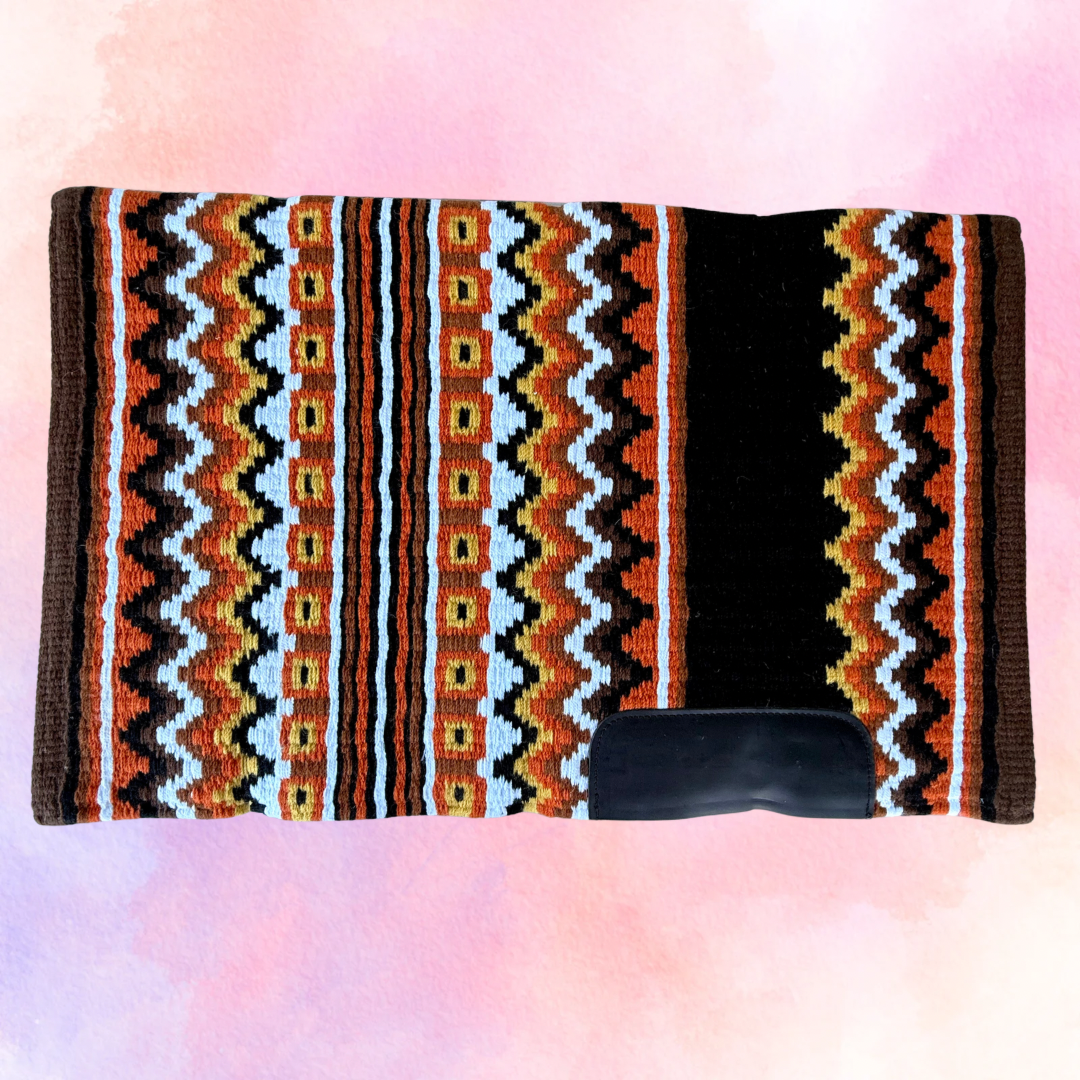 SB066 - Western oversized showblanket A - Bruin, oranje, camel