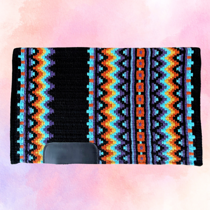 SB070 - Western oversized showblanket A - Zwart, mint, paars, oranje