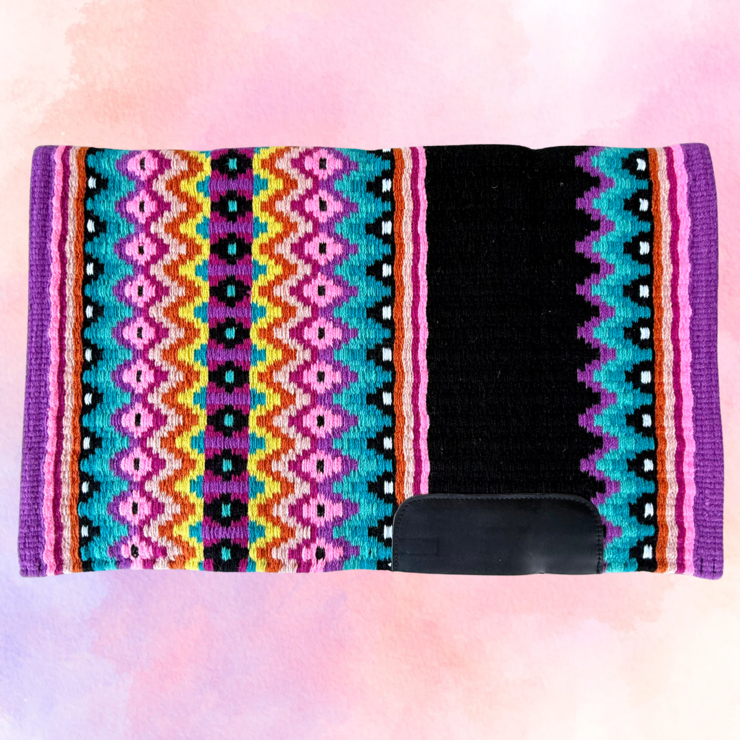 SB071 - Western oversized showblanket A - Zwart, pastel