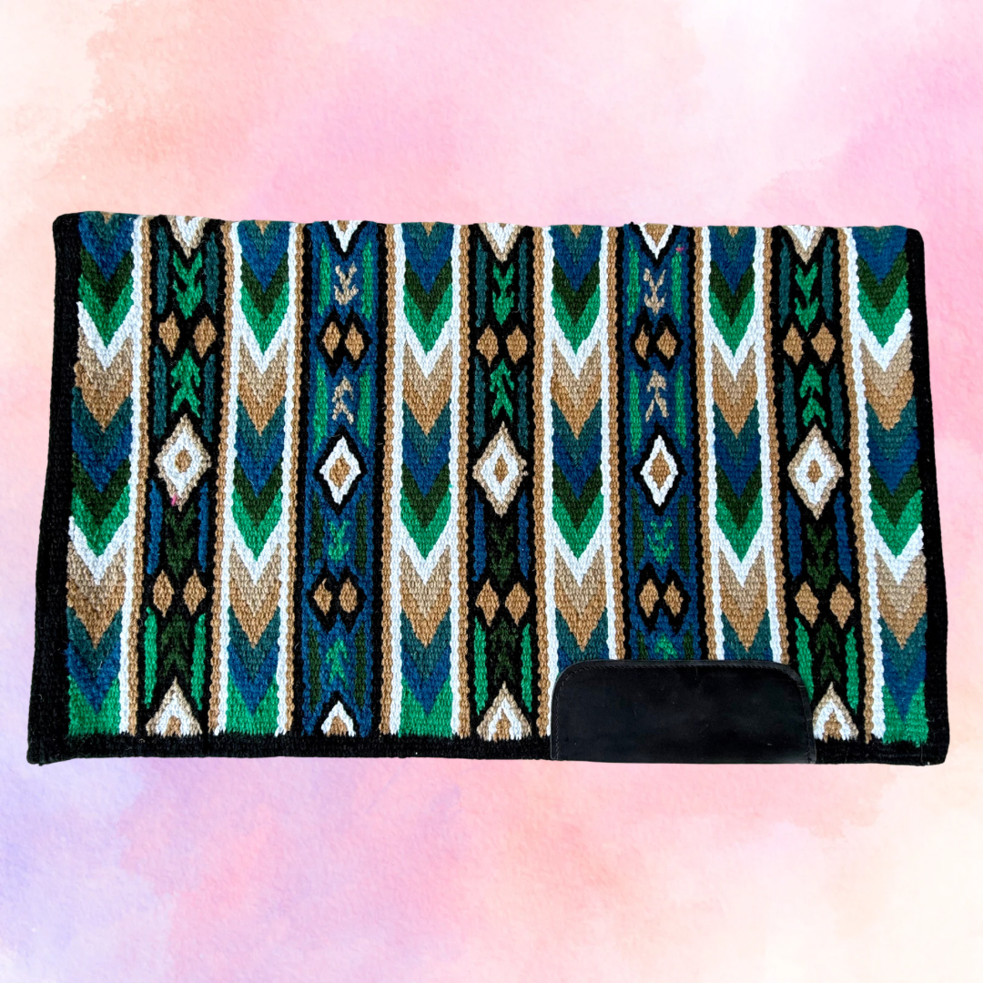 SB073 - Western oversized showblanket A - Groen, blauw, camel