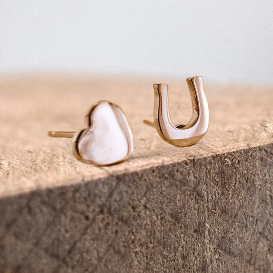 Ponytail & Co - Oorbellen oorstekers Hart en Hoefijzer (div. kleuren)