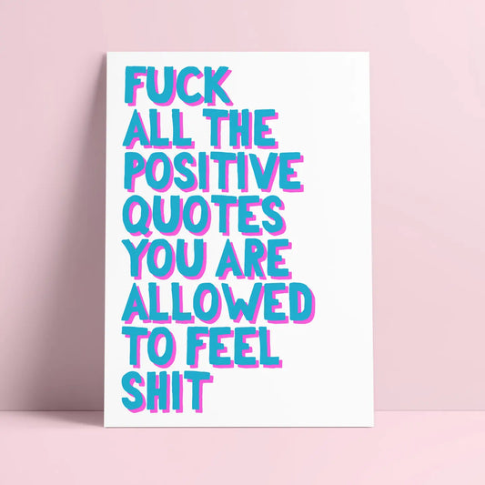 Studio Inktvis - Wenskaart Fuck all the positive