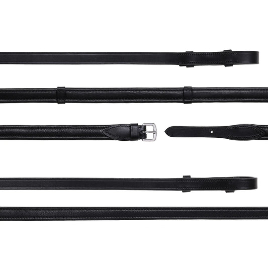 ARTICOLI NON RITIRATI - Lumiere - Redini imbottite doppie in pelle Nappa nero (oro/argento)