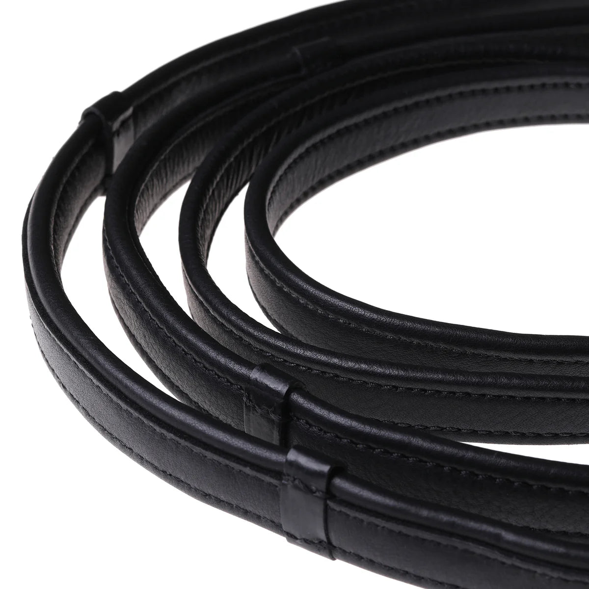 ARTÍCULOS NO RECLAMADOS - Lumiere - Riendas dobles acolchadas de cuero Nappa negro (oro/plata)