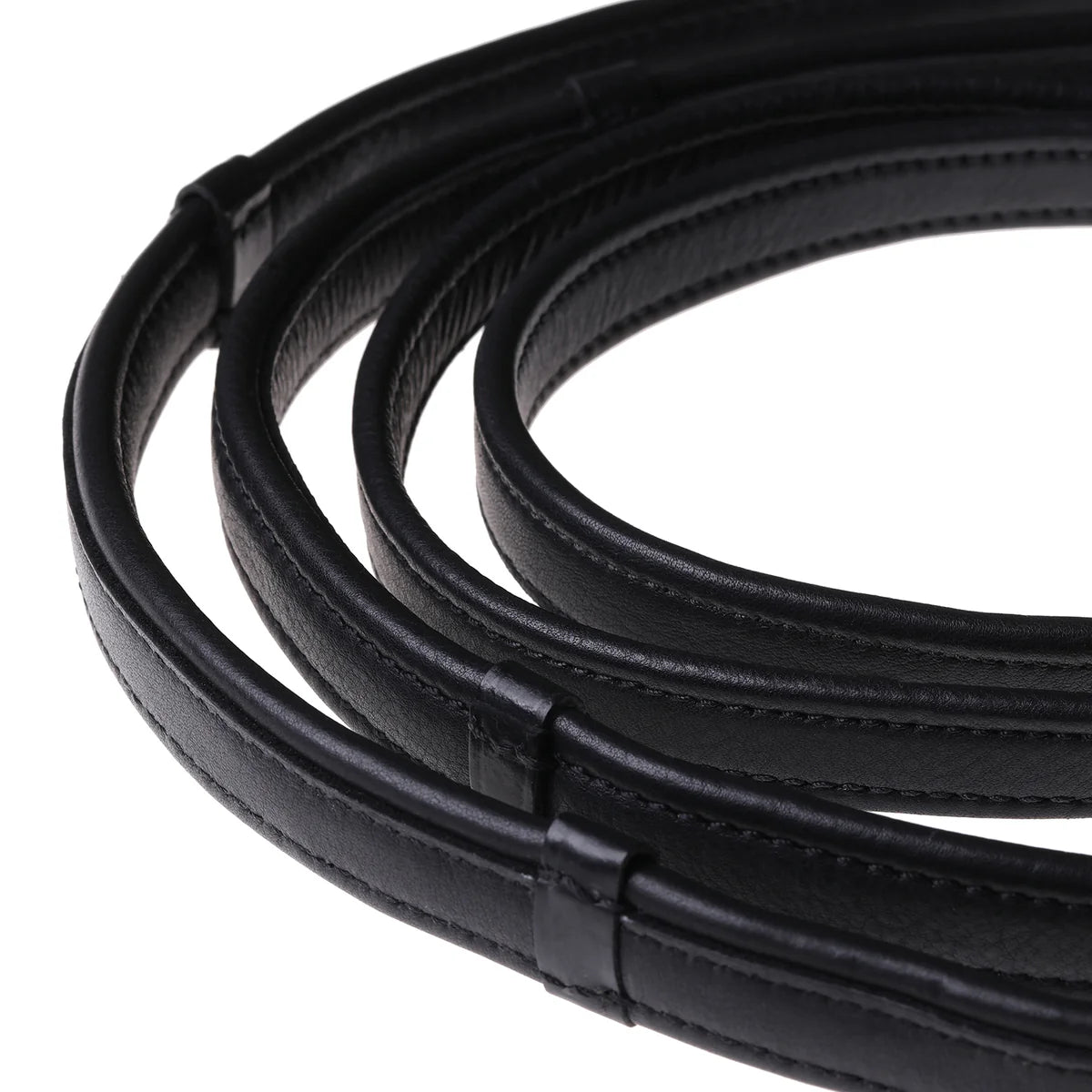 ARTÍCULOS NO RECLAMADOS - Lumiere - Riendas dobles acolchadas de cuero Nappa negro (oro/plata)