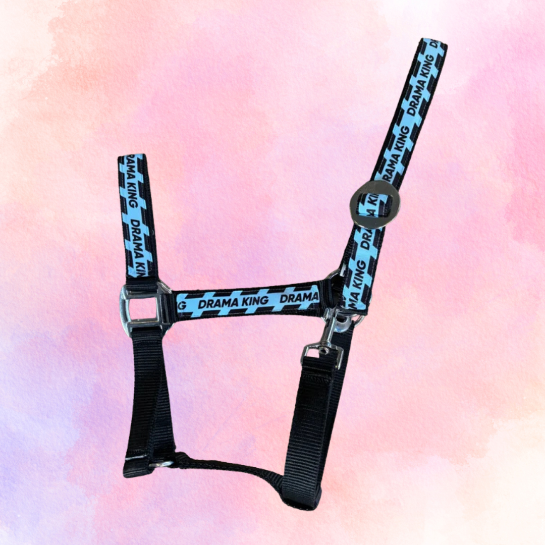 Happy Halsters - Cavezza Drama King azzurro chiaro o nero