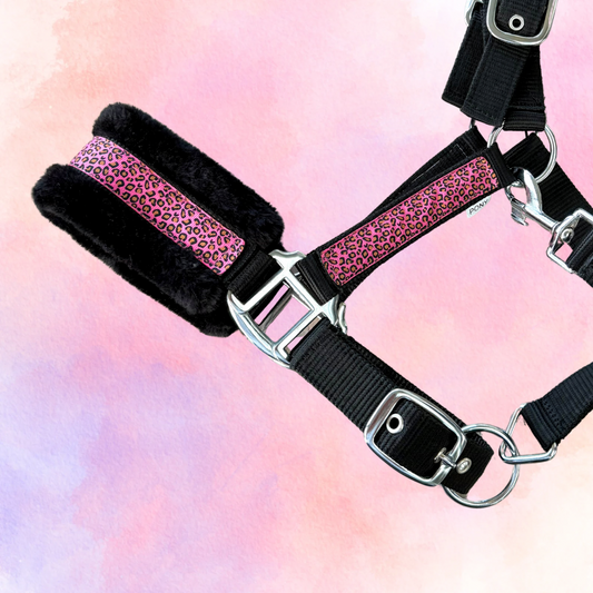 Happy Halsters - Zwart panter halster bont
