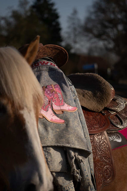 Wildflower Co - Pink Cowgirl Western XL Rückenpatches Stiefel/ Howdy