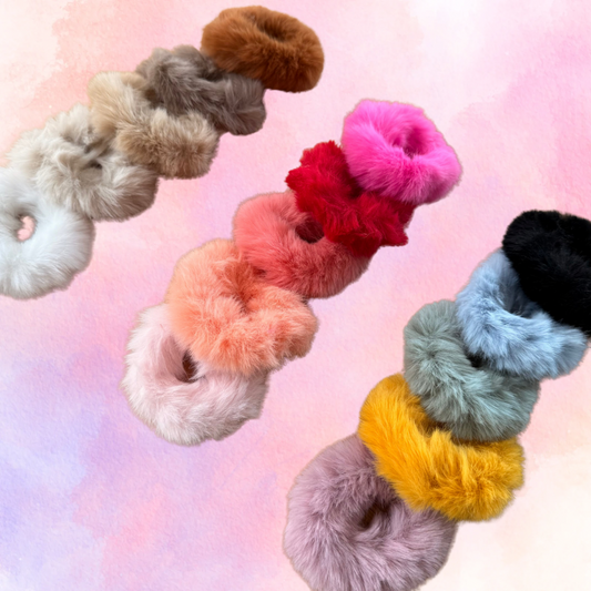 FMH - Fluffy haarelastiek/ knotband verschillende kleuren