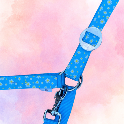 Happy Halsters - Hellblaues Blumen-Halfter