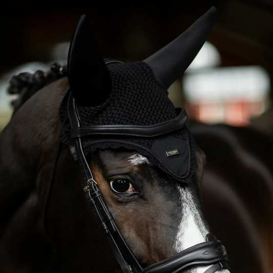 Equestrian Stockholm - Colección Core - Bonete acolchado para orejas negro plata