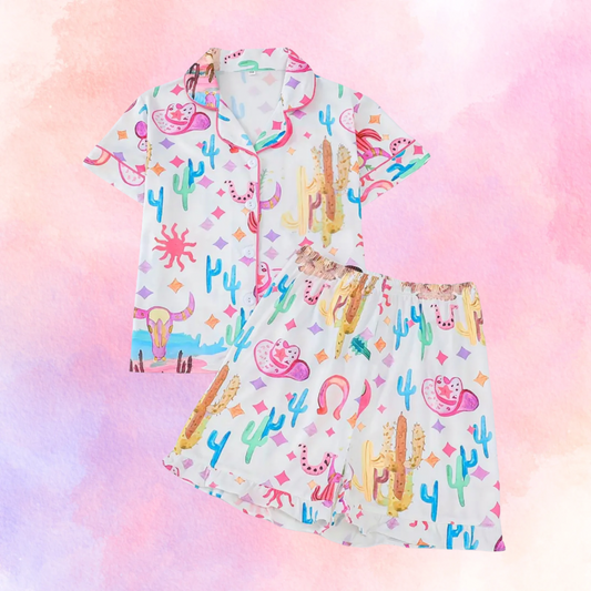 FMH - Kinder zomerse pyjama set/ loungepak Cowgirl cactus