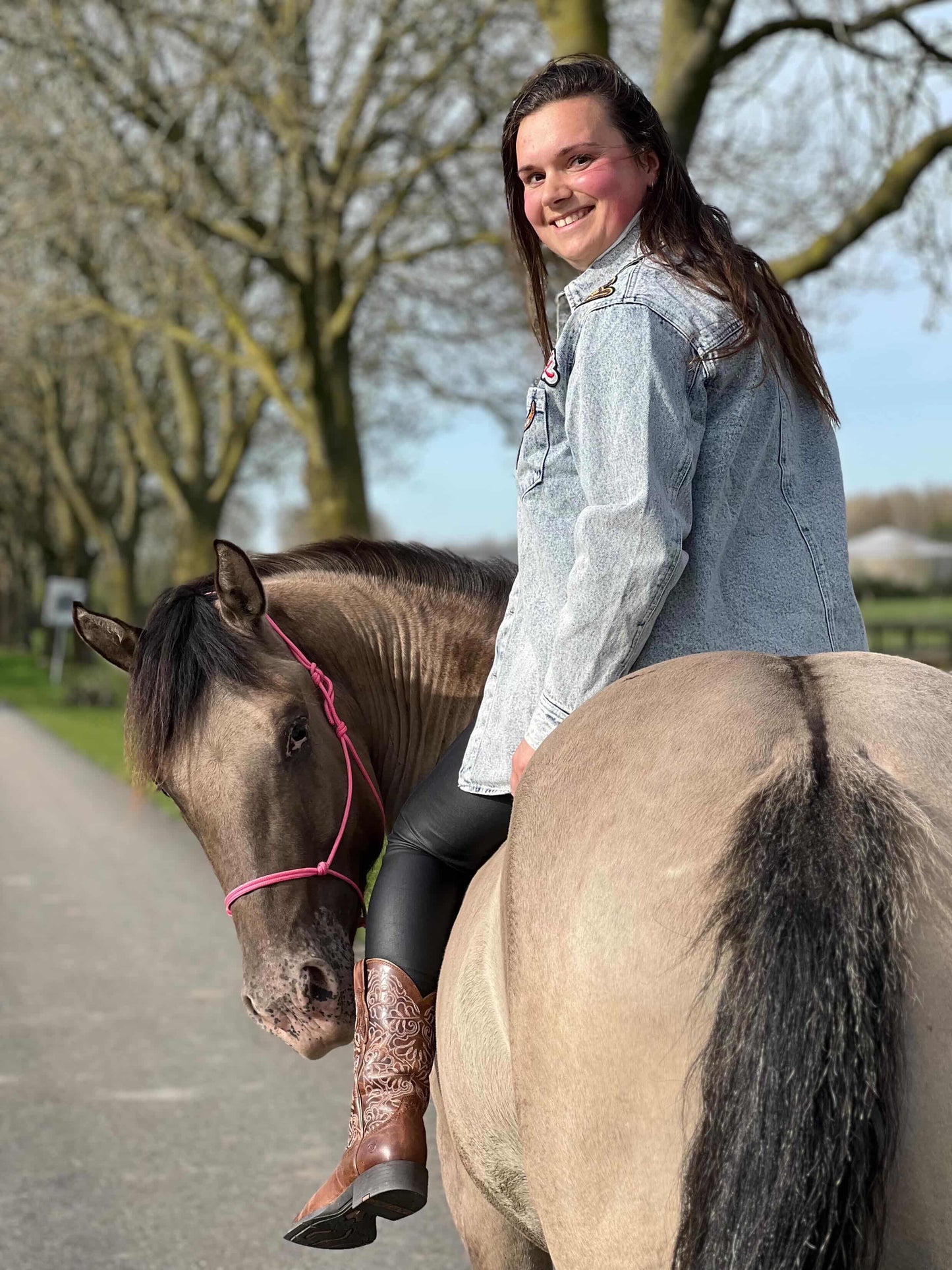Het Paardenatelier - Touwhalster Basic Neon Roze