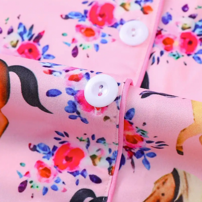 FMH - Kids Summer Pajama Set/Loungewear Pink Pony
