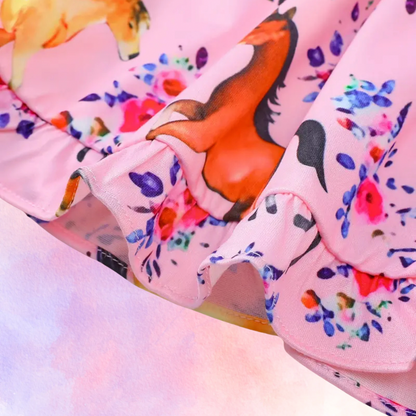 FMH - Kids Summer Pajama Set/Loungewear Pink Pony