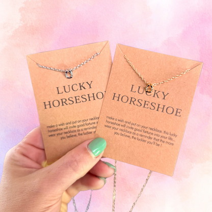 FMH - Halskette Lucky Horseshoe Glücksanhänger gold- oder silberfarben