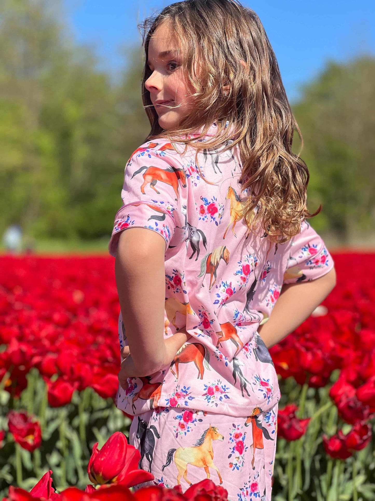 FMH - Kinder Sommer Pyjama Set/ Hausanzug Pink Pony